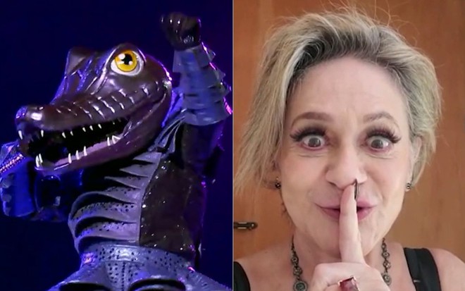 Montagem com Jacaré e imagem de Fafy Siqueira