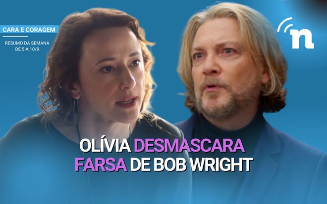 Montagem de foto com os personagens Olívia e Bob Wright de Cara e Coragem
