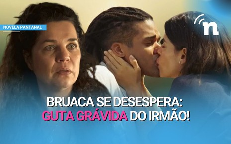 Maria Bruaca de boca aberta ao descobrir que Guta está grávida de Marcelo