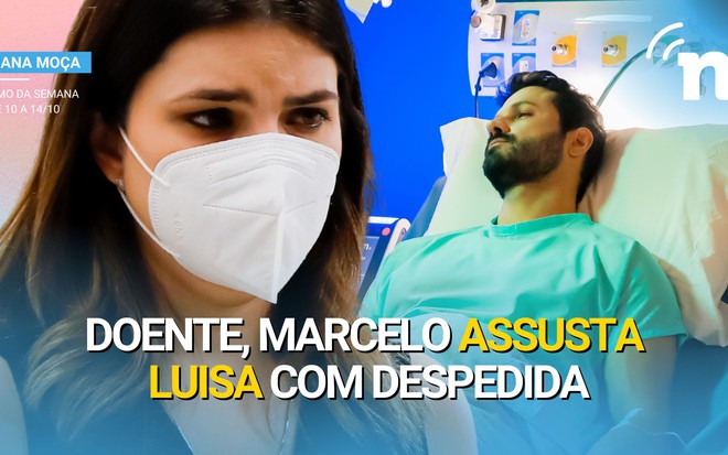 Luisa chora ao ver Marcelo debilitado com Hepta Vírus em Poliana Moça