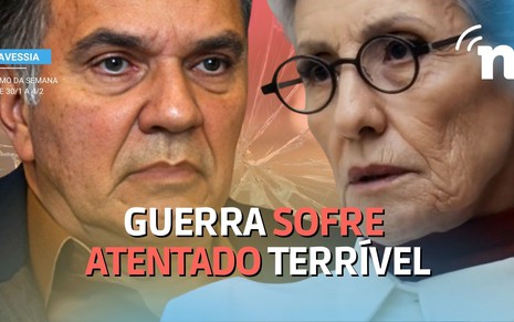 Guerra (Humberto Martins) e Cidália (Cássia Kis) sofrem atentado terrível em Travessia