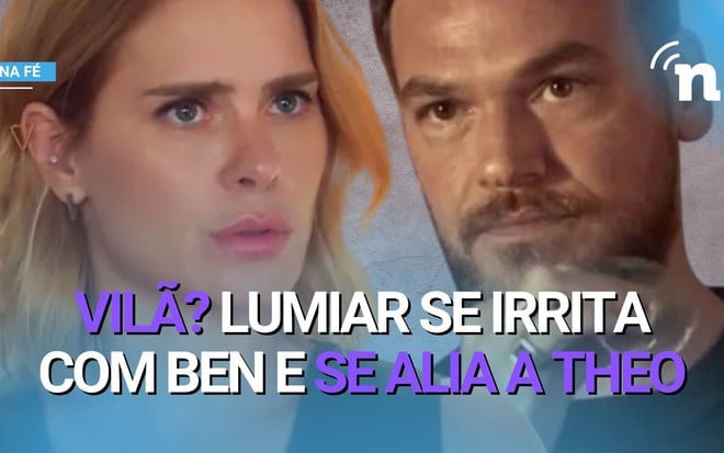 Lumiar (Carolina Dieckmann) se irrita com Ben (Samuel de Assis) e se une a Theo (Emílio Dantas)