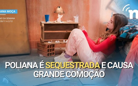 Imagem da atriz Poliana Moça sentada no chão de cativeiro