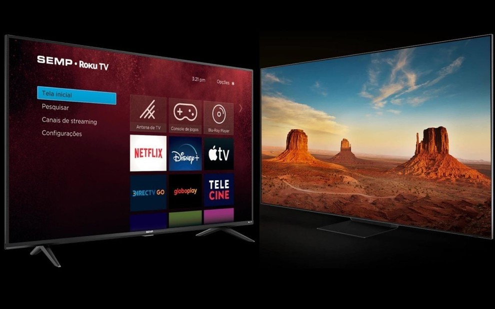 TVs 4K de 50" com maior diferença de preços entre elas