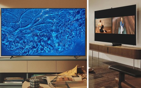 TVs Samsung 2022 exibem imagens em ambientes decorados