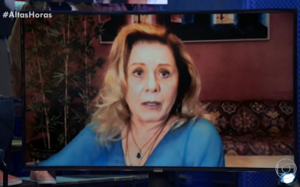 Vera Fischer é entrevistada por chamada de vídeo no programa Altas Horas de sábado (19)