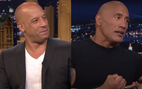Vin Diesel, à esquerda, e The Rock, à direita