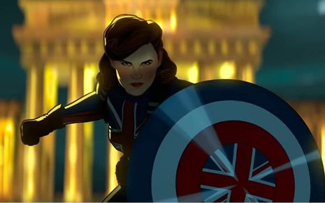 Hayley Atwell como Peggy Carter/Capitã Britânia em cena de What If...?