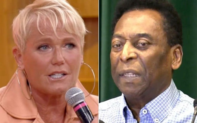 Montagem com Xuxa à esquerda e Pelé à direita