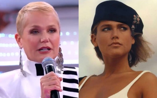 Montagem com cenas de Xuxa Meneghel na atualidade e na juventude
