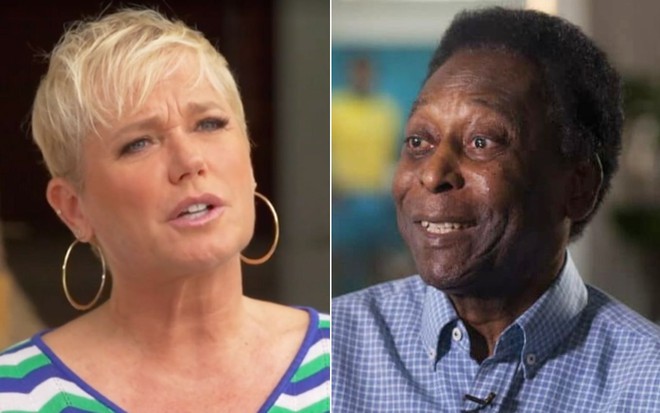 Montagem com Xuxa à esquerda e Pelé à direita