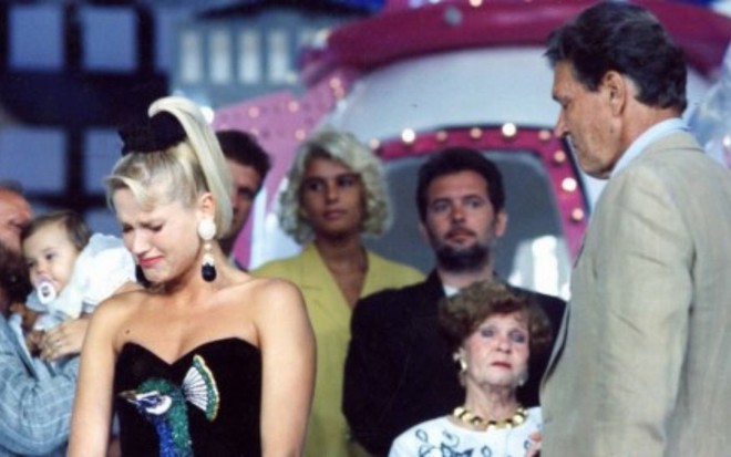 A apresentadora Xuxa Meneghel, em 1992, no último Xou da Xuxa