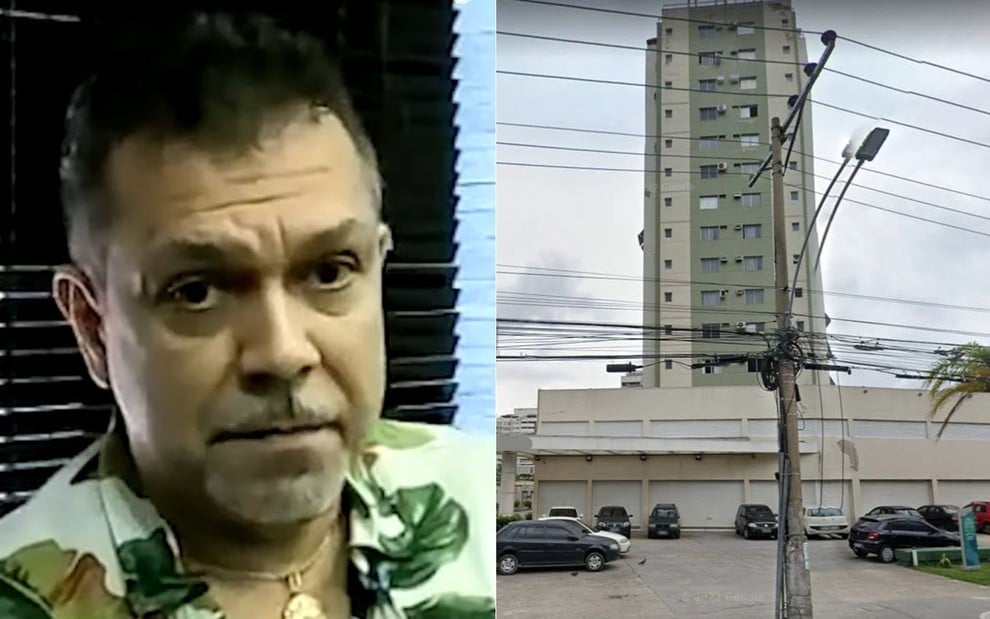 Marco Antônio Rodrigues, acusado de receber Pix errado da Globo; prédio onde ele comprou apartamento