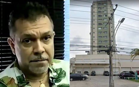 Marco Antônio Rodrigues, acusado de receber Pix errado da Globo; prédio onde ele comprou apartamento