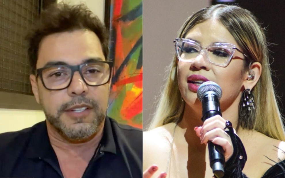 Montagem com Zezé Di Camargo e Marília Mendonça