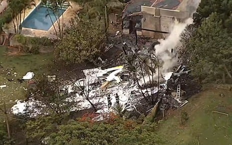 Jornal Hoje, da Globo, exibe queda de avião da companhia Passaredo em Vinhedo, São Paulo