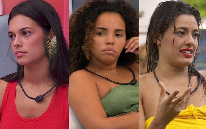 Montagem de fotos de Alane Dias, Giovanna Pitel e Beatriz Reis no BBB 24
