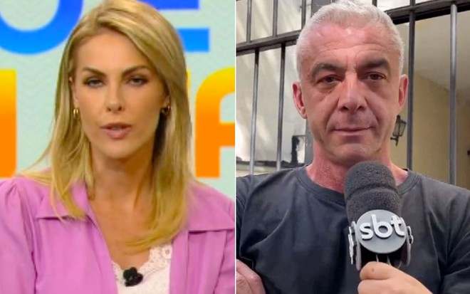 Montagem com Ana Hickmann no Hoje em Dia à esquerda, e Alexandre Correa em entrevista ao Fofocalizando do SBT à direita