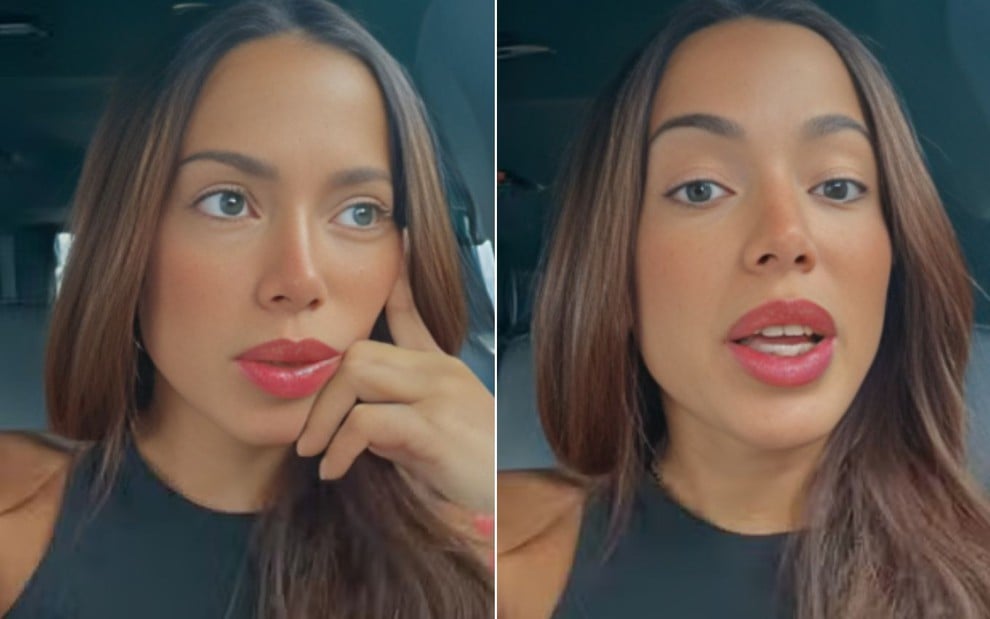 Montagem com frames de vídeo de Anitta no Instagram
