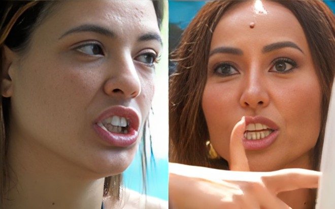 Na montagem: Beatriz Reis (à direita) e Sabrina Sato (à esquerda)