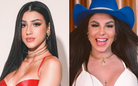 Montagem de fotos de Bia Miranda e Jenny Miranda postadas no Instagram