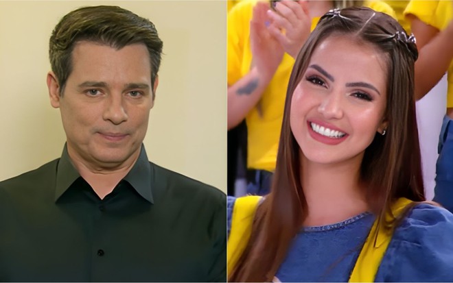 Celso Portiolli e Luana Andrade no Domingo Legal