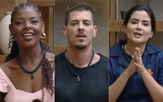 Montagem com Suelen Gervasio, Sacha Bali e Vanessa Carvalho na sede de A Fazenda 16