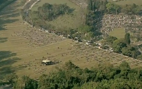 Imagem aérea do Cemitério Israelita do Butantã