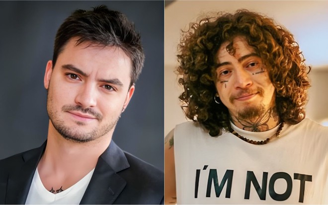 Montagem com fotos de Felipe Neto e Whindersson Nunes