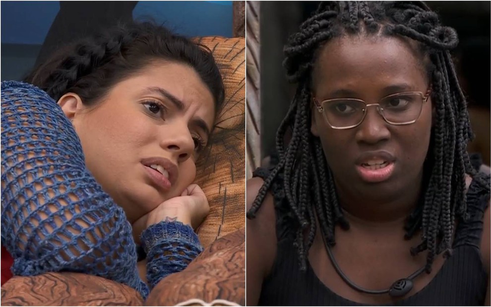 Montagem de fotos de Fernanda Bande e Leidy Elin no BBB 24