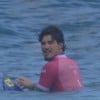 O surfista Gabriel Medina na semifinal do surfe na Olimpíada de Paris nesta segunda (5)