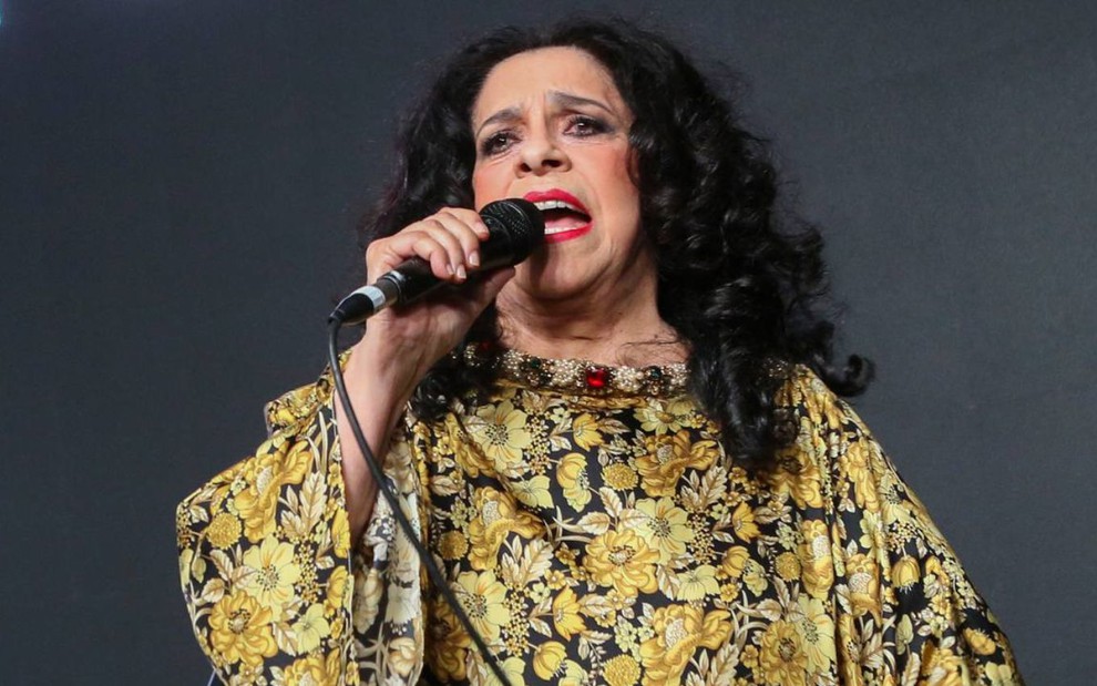 Gal Costa cantando na festa de lançamento da novela Amor de Mãe (2019)