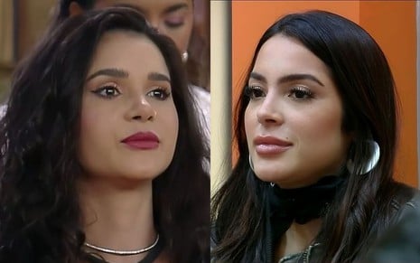 Montagem com uma foto de Gizelly Bicalho e outra de Luana Targino