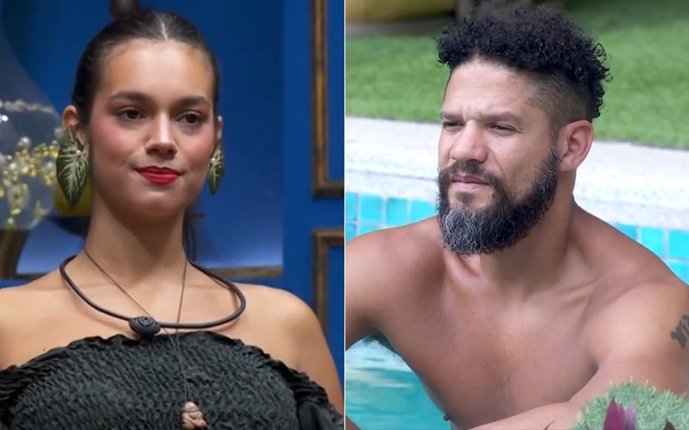 Montagem de Alane Dias e Juninho no Sincerão do BBB 24