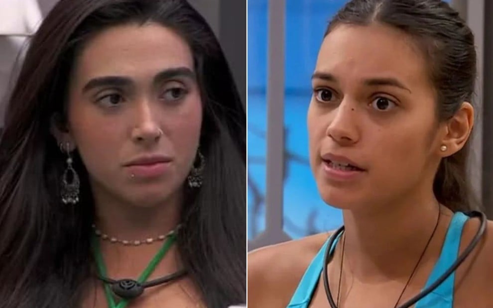 Montagem com Giovanna Lima à esquerda e Alane Dias à direita no BBB 24