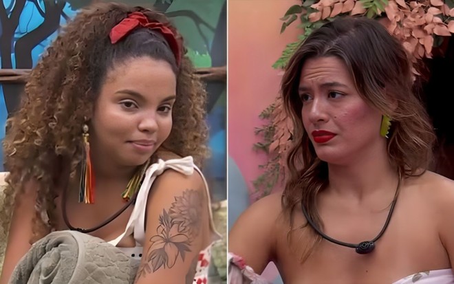 Montagem com Giovanna Pitel à esquerda e Beatriz Reis à direita no BBB 24