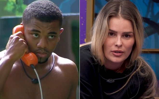 Montagem com Davi Brito e Yasmin Brunet no BBB 24