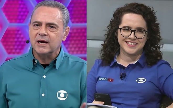 Montagem com fotos de Luis Roberto e Natália Lara na Globo