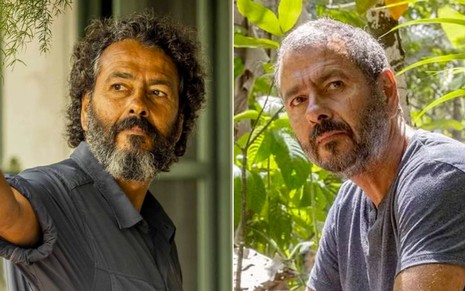 Montagem com Marcos Palmeira à esquerda como José Leôncio em Pantanal e à direita como José Inocêncio em Renascer