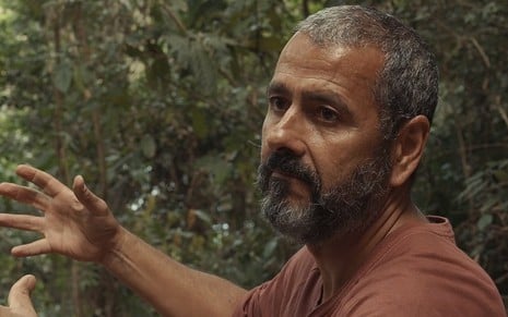 O ator Marcos Palmeira está em cena da novela Renascer, da Globo, caracterizado como José Inocêncio