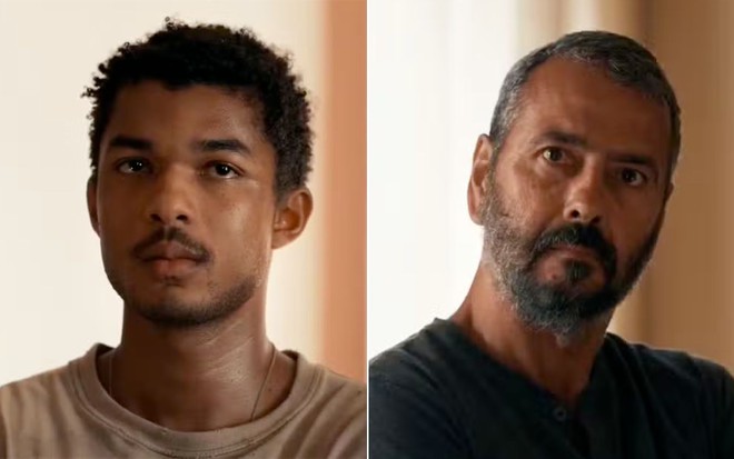 Juan Paiva como João Pedro à esquerda e Marcos Palmeira como José Inocêncio à esquerda em cena de Renascer