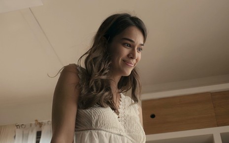 A atriz Theresa Fonseca caracterizada como Mariana em cena de Renascer