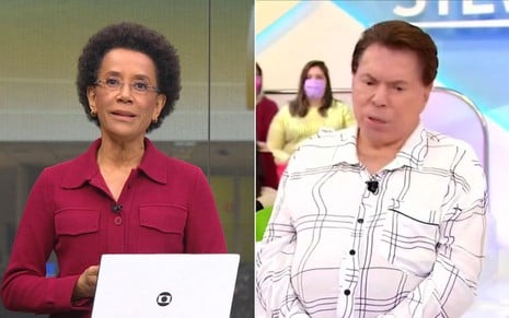 Montagem com Zileide Silva à esquerda e Silvio Santos à direita