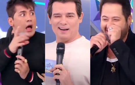 Celso Portiolli com a dupla Hugo e Tiago