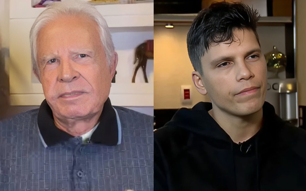 Montagem com fotos de Cid Moreira e Roger Naumtchyk