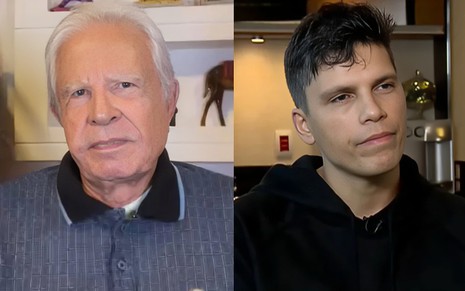 Montagem com fotos de Cid Moreira e Roger Naumtchyk