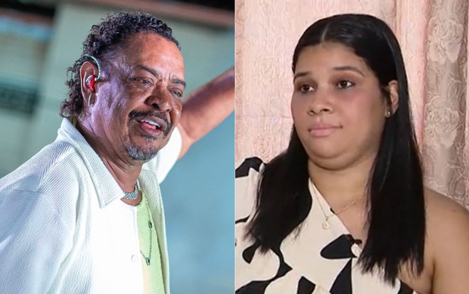 Montagem com fotos de Compadre Washington e Débora Costa