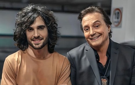 Fiuk e Fábio Jr. nos bastidores do filme Me Tira da Mira (2022)