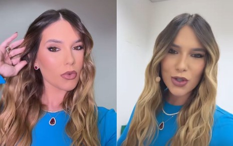 Dois momentos de Virginia Fonseca nos bastidores do SBT