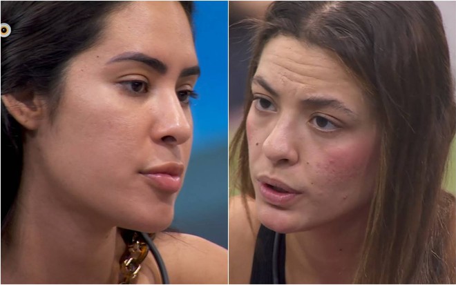 Montagem de fotos de Isabelle e Beatriz no BBB 24